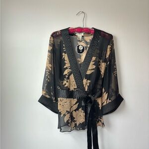 Vintage Silk Wrap Top